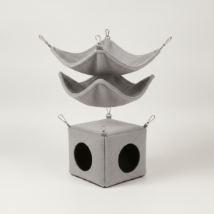 Set Furet — Hamac Peluche + Maison Suspendue