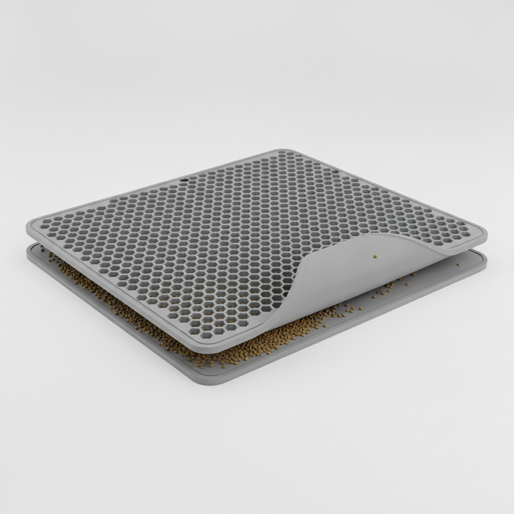 Tapis de Litière Double Couche — Piège à Grains